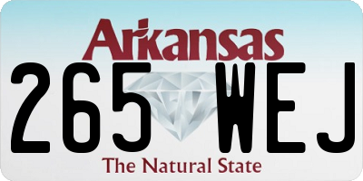 AR license plate 265WEJ