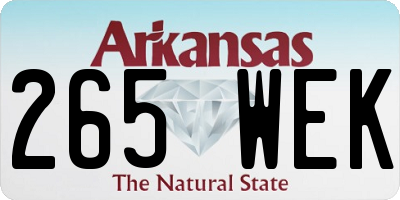 AR license plate 265WEK