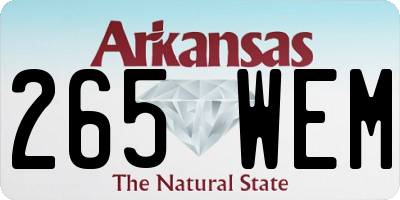 AR license plate 265WEM