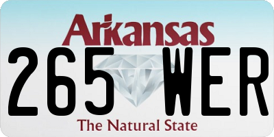 AR license plate 265WER