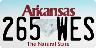 AR license plate 265WES