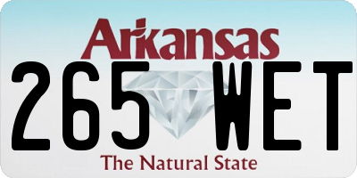 AR license plate 265WET