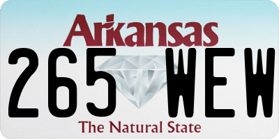AR license plate 265WEW