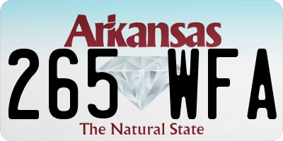 AR license plate 265WFA