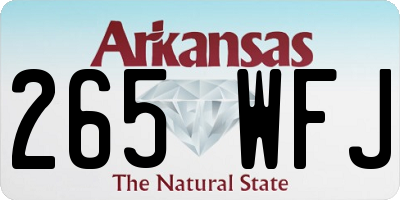 AR license plate 265WFJ
