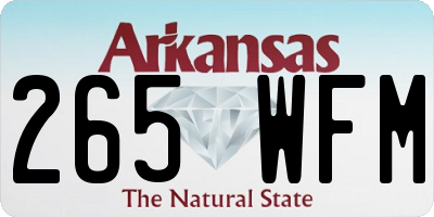 AR license plate 265WFM