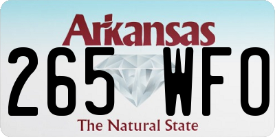 AR license plate 265WFO