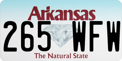 AR license plate 265WFW