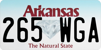 AR license plate 265WGA