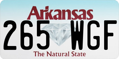 AR license plate 265WGF