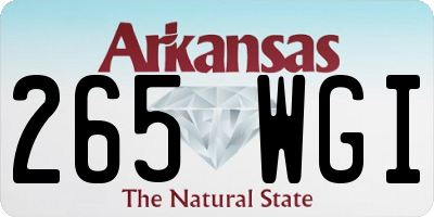 AR license plate 265WGI