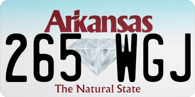 AR license plate 265WGJ