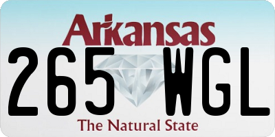 AR license plate 265WGL