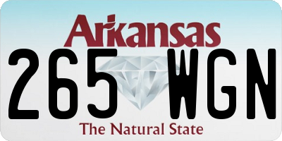 AR license plate 265WGN
