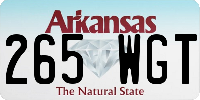 AR license plate 265WGT