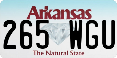 AR license plate 265WGU