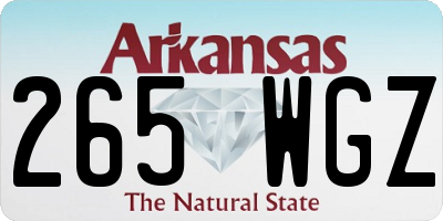 AR license plate 265WGZ