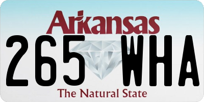 AR license plate 265WHA