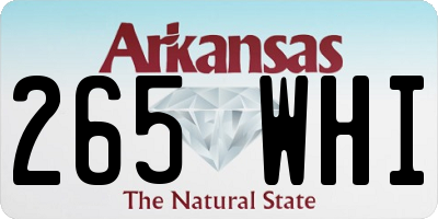 AR license plate 265WHI