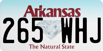 AR license plate 265WHJ