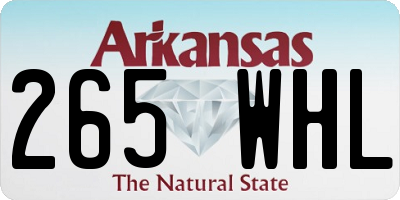 AR license plate 265WHL