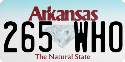 AR license plate 265WHO