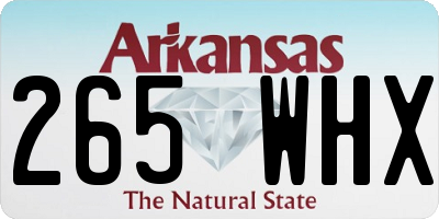 AR license plate 265WHX