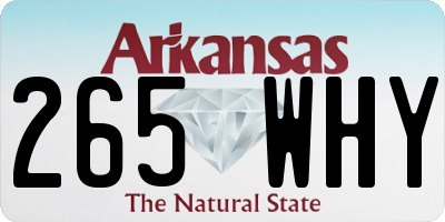 AR license plate 265WHY
