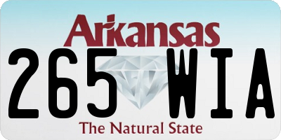 AR license plate 265WIA