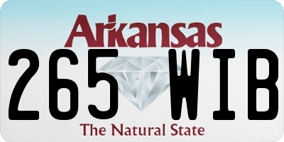 AR license plate 265WIB