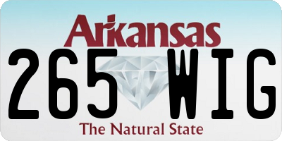 AR license plate 265WIG