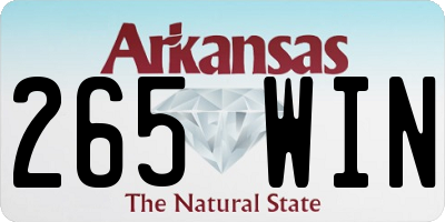 AR license plate 265WIN