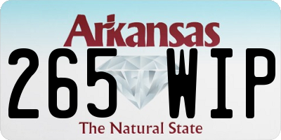 AR license plate 265WIP