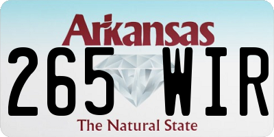 AR license plate 265WIR