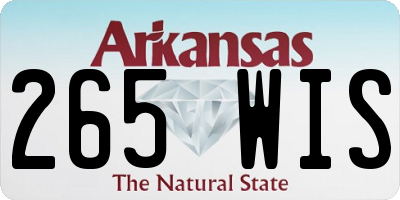 AR license plate 265WIS