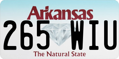 AR license plate 265WIU