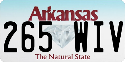 AR license plate 265WIV