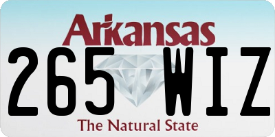 AR license plate 265WIZ
