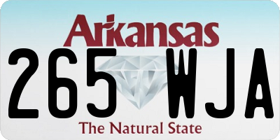 AR license plate 265WJA