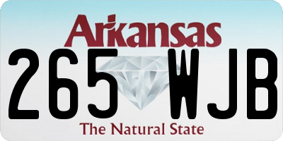 AR license plate 265WJB