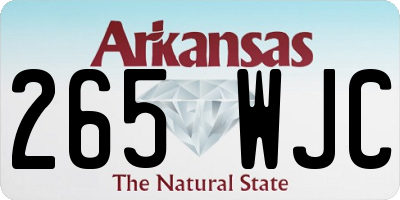 AR license plate 265WJC
