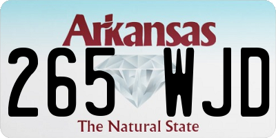 AR license plate 265WJD