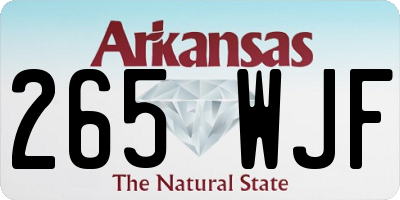 AR license plate 265WJF
