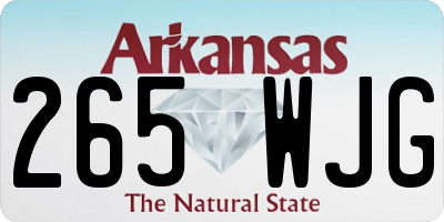 AR license plate 265WJG