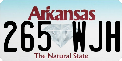 AR license plate 265WJH