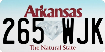 AR license plate 265WJK