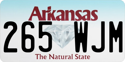 AR license plate 265WJM
