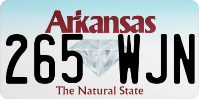 AR license plate 265WJN