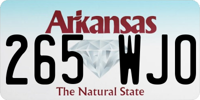 AR license plate 265WJO