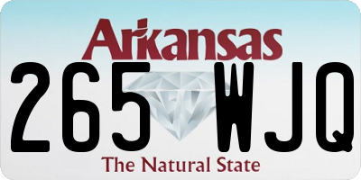 AR license plate 265WJQ